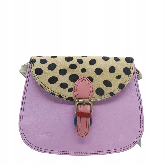 torby na ramię Torebka damska listonoszka skórzana klapka w zwierzęcy wzór eko OLIVKA