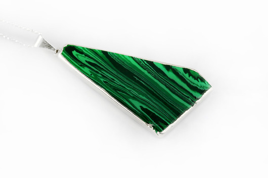 Colare Malachit srebro Brazi Druse Jewelry