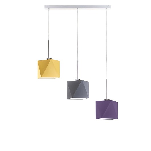 lampy wiszące 3-płomienna lampa wisząca do salonu z geometrycznymi abażurami MICHIGAN