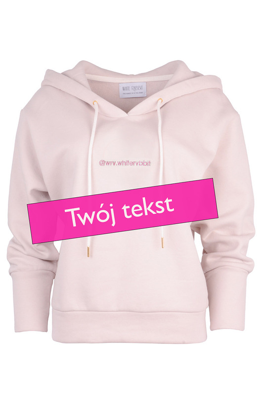 bluza z kapturem damska Bluza z Twoim tekstem - beżowa