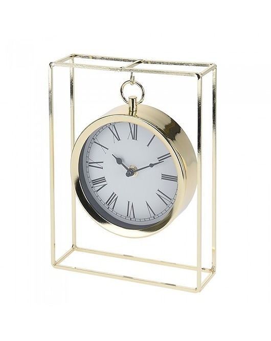 Zegar Stołowy Metalowy Złoty MIA home