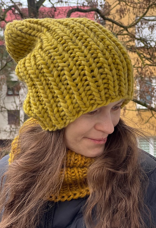 czapki damskie Zimowa czapka z wełny peruwiańskiej i alpaki Lumi limonka