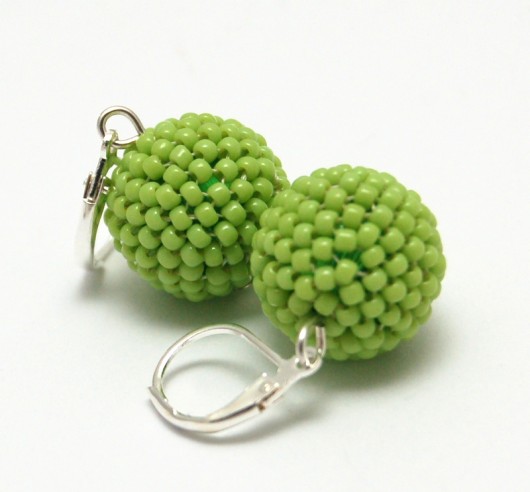 Kolczyki Beaded Beads kuleczki zielone MadeByInati