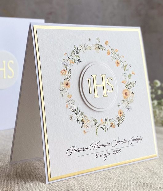 kartki na komunię Kartka na komunię z ozdobną kopertą, 76e