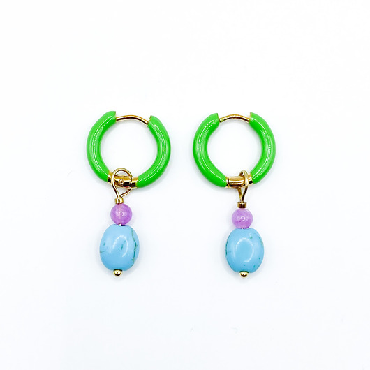 kolczyki - inne Emaliowane Kółeczka z zawieszką