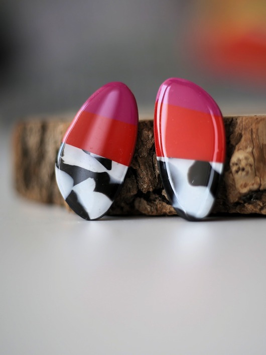 kolczyki z masy plastycznej Kolczyki na sztyft MARYLIN