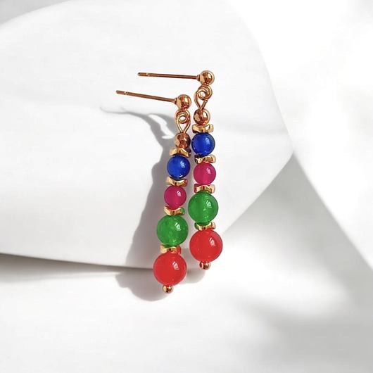 kolczyki z kamieniami Kolczyki : summer collection : 40mm : kolorowe