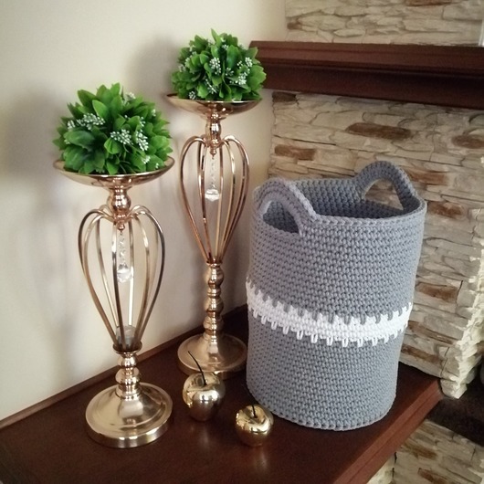 kosze do przechowywania Kosz szydełkowy 30cmx40cm