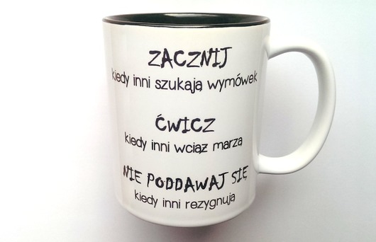 Kubek ĆWICZ z CZARNYM WNĘTRZEM FarrowDesign