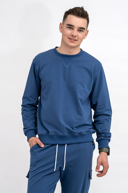 bluzy męskie Bluza męska basic  do V  DENIM