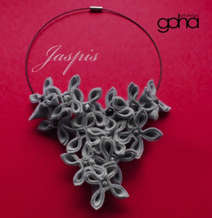 Naszyjnik jaspisem tkany FlowerFelt Design