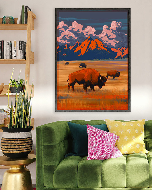 plakaty Plakat Bizon na prerii