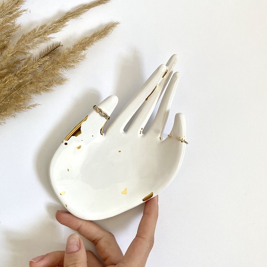 Ceramiczna Dłoń Złote Ciapki Maison Fragile