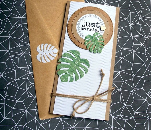JUST MARRIED :: KARTKA ślubna :: MONSTERA kaktusia
