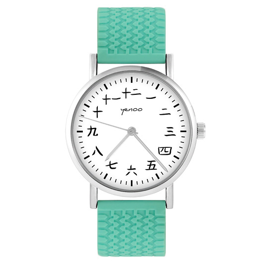 zegarki unisex Zegarek - Kanji - silikonowy, turkus