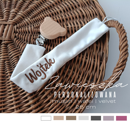 akcesoria dziecięce - różne Zawieszka do smoczka - personalizowana (kolory, tkaniny)