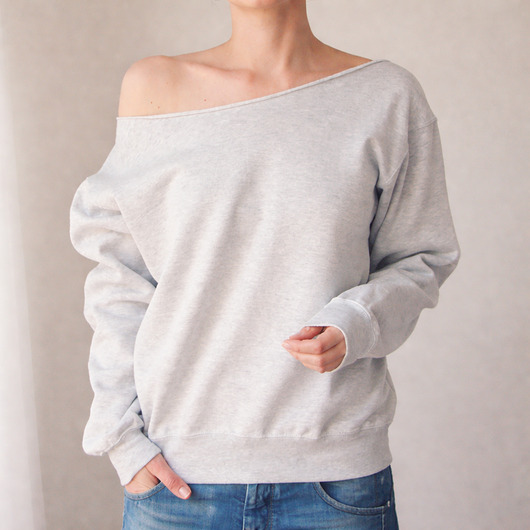 bluza bez kaptura damska Szara bluza cięta ze ściągaczami