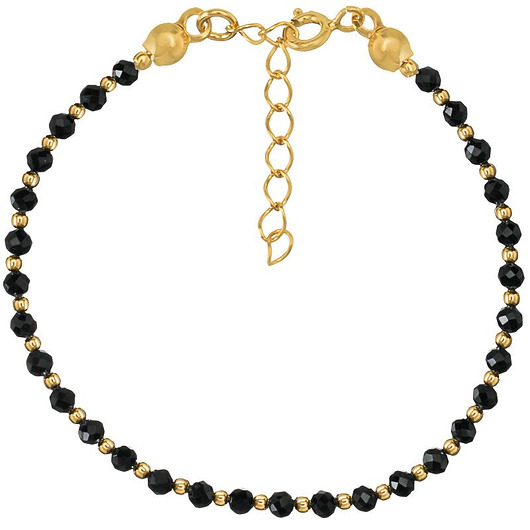 bransoletki z kamieni naturalnych Bransoletka srebrna pozłacana z kamieni naturalnych spinel czarny