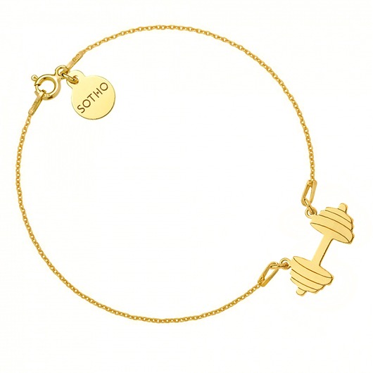 bransoletki srebrne Złota bransoletka ze sztangą