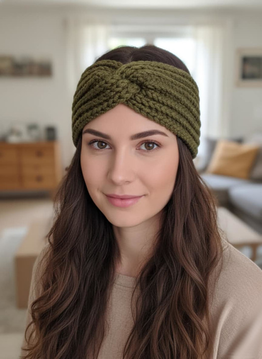 opaski do włosów Opaska damska na głowę na szydełku jesień zima