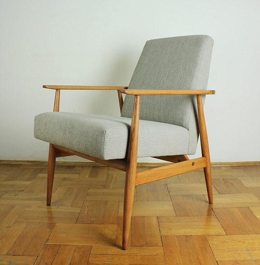fotele Fotel Lisek PRL, Fotel 300-190, Naturalna tkanina