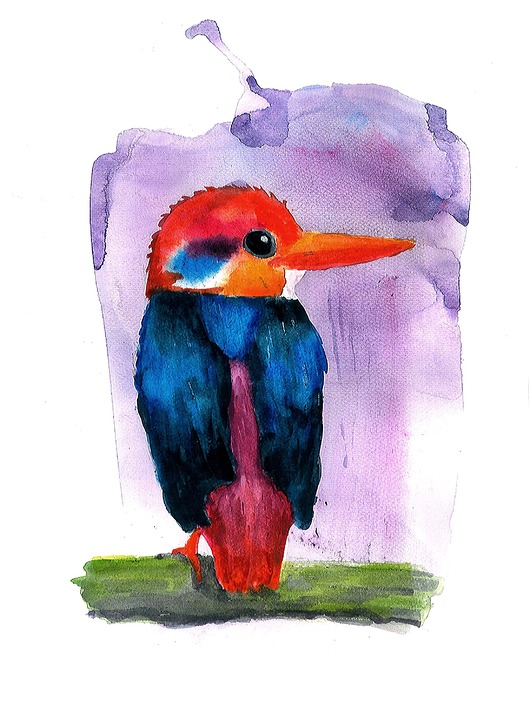 grafiki i ilustracje Mały zimorodek
