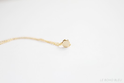 16k Gold Plated Tiny Dot Necklace Le Boho Bleu