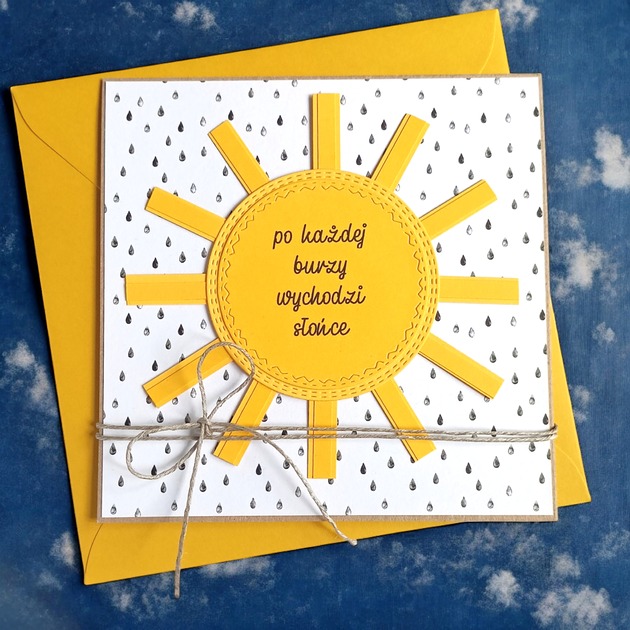 kartki scrapbooking Po każdej burzy wychodzi słońce  - urocza kartka podtrzymująca na duchu