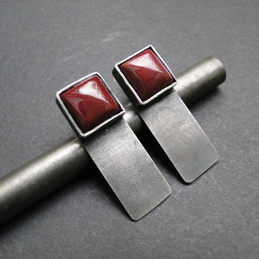 kolczyki srebrne Kolczyki srebrne Burgund