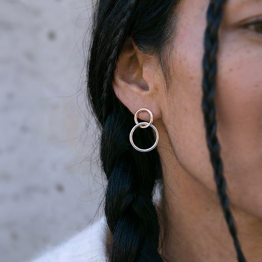 kolczyki srebrne Rings - stalowe kolczyki