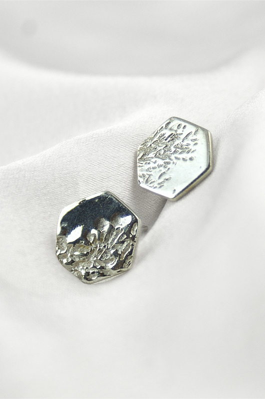 kolczyki srebrne Srebrne kolczyki heksagon Calluna Studs 