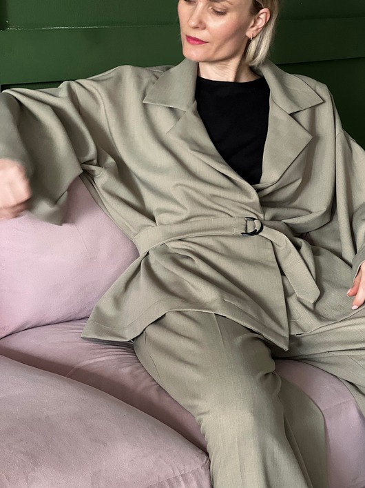 komplety damskie Wełniane kimono LORDY (szałwiowa zieleń)
