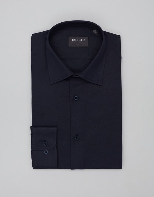 koszule męskie Koszula męska francavilla 00464 długi rękaw granatowy slim fit
