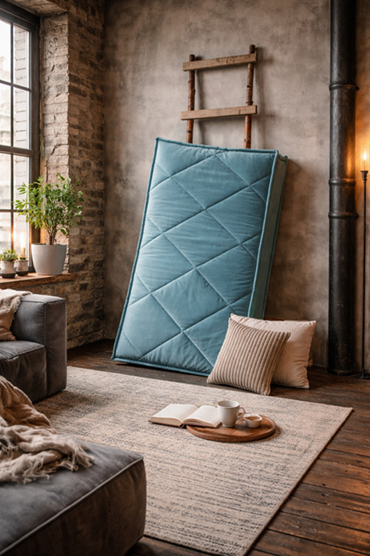 pufy do siedzenia Futon materac pikowany Velvet  Siedzisko na podłogę Mięta