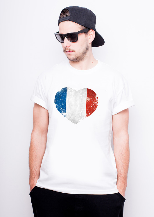 T-shirt męski - Francja -flaga (strefa kibica) AllbagAllprints