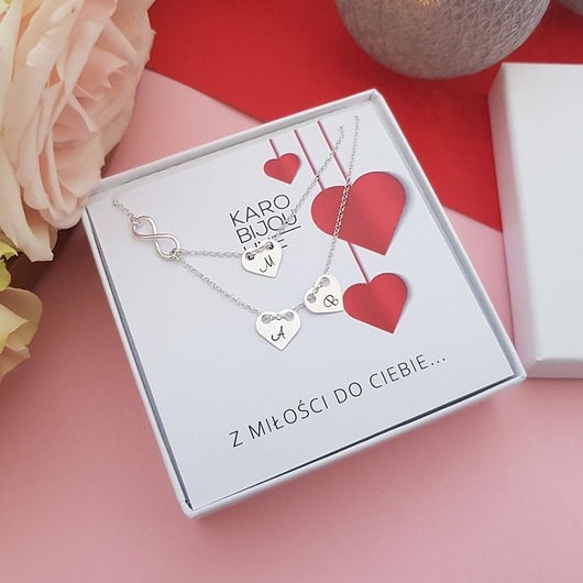 Srebrny,personalizowany,podwójny naszyjnik KaroBijouLine