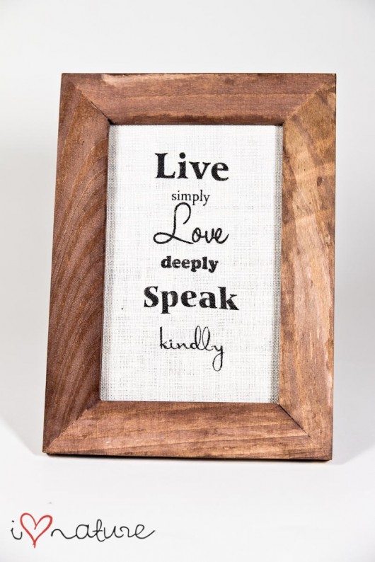 Obrazek na lnie &quot; Live Love Speak &quot; i love nature