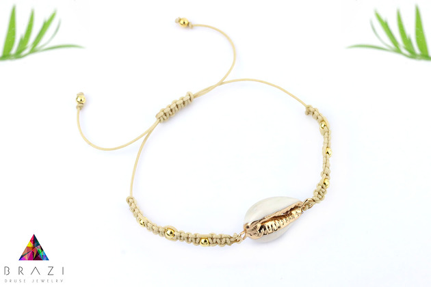 Bransoletka Muszla złoto Brazi Druse Jewelry