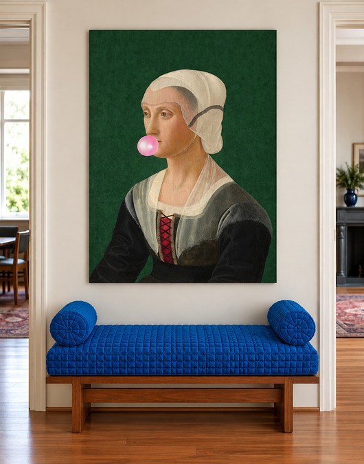 obrazy Lucrezia with bubble gum - obraz na płótnie lub plakat