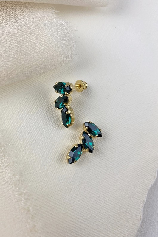 kolczyki pozłacane Kolczyki pozłacane ELENA emerald
