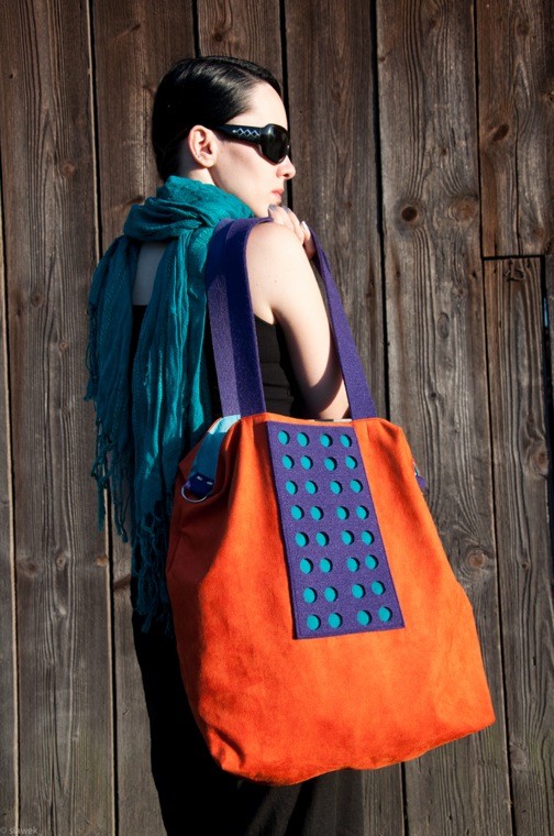 torby XXL Torba hobo XXL - pomarańcz, fiolet, szmaragd