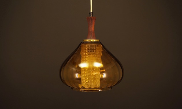 lampy wiszące Lampa wisząca szklana, duński design, lata 70