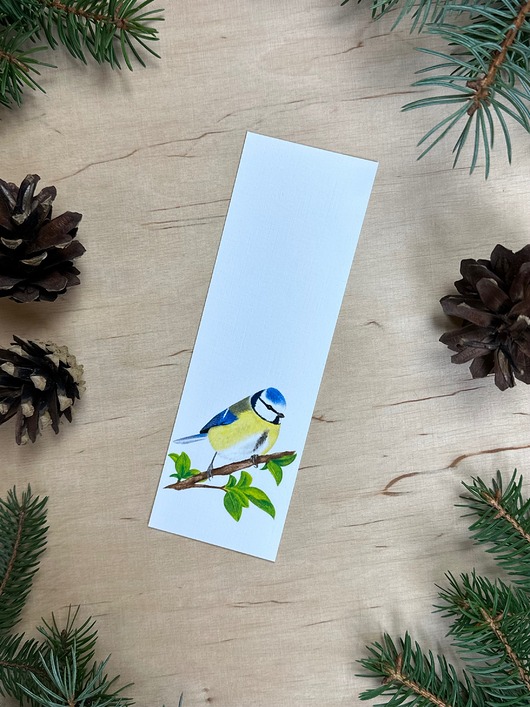 zakładki do książek Zakładka z sikorką modraszką