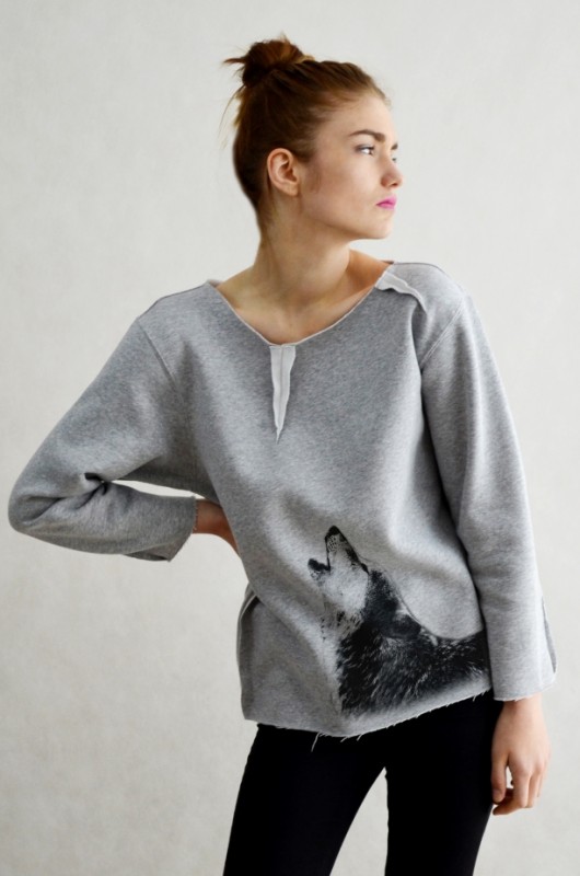 BLUZA WILK szara oversize GAU great as You