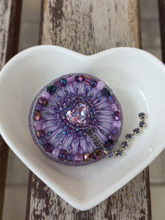 broszki Broszka dmuchawiec fioletowy