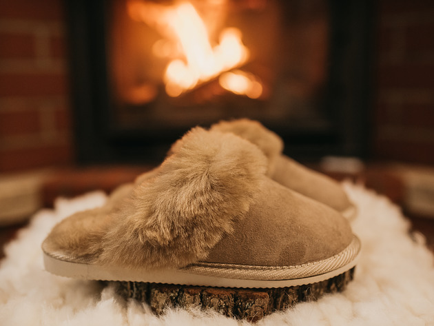 kapcie damskie Kapcie wsuwane Damskie ze Skóry Owczej Naturalnej PRODUCENT