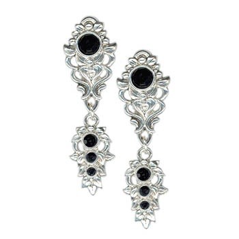 Klipsy czarne oczka kryształ Swarovski themonik