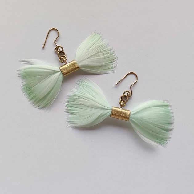 kolczyki z piórami PIÓRKO kolczyki