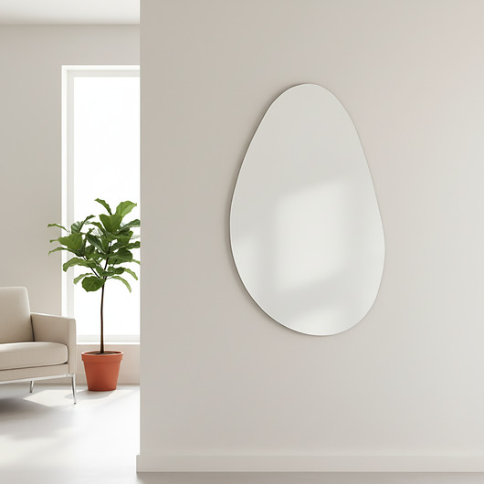 lustra stojące i wiszące Lustro ścienne nowoczesne w kształcie fali 60x90 cm