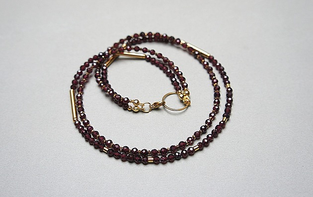 chokery Granaty double choker vol. 10  - Szlachetna kolekcja